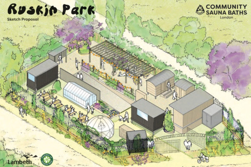 Sketch of the Ruskin Park sauna